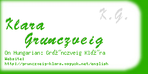 klara grunczveig business card